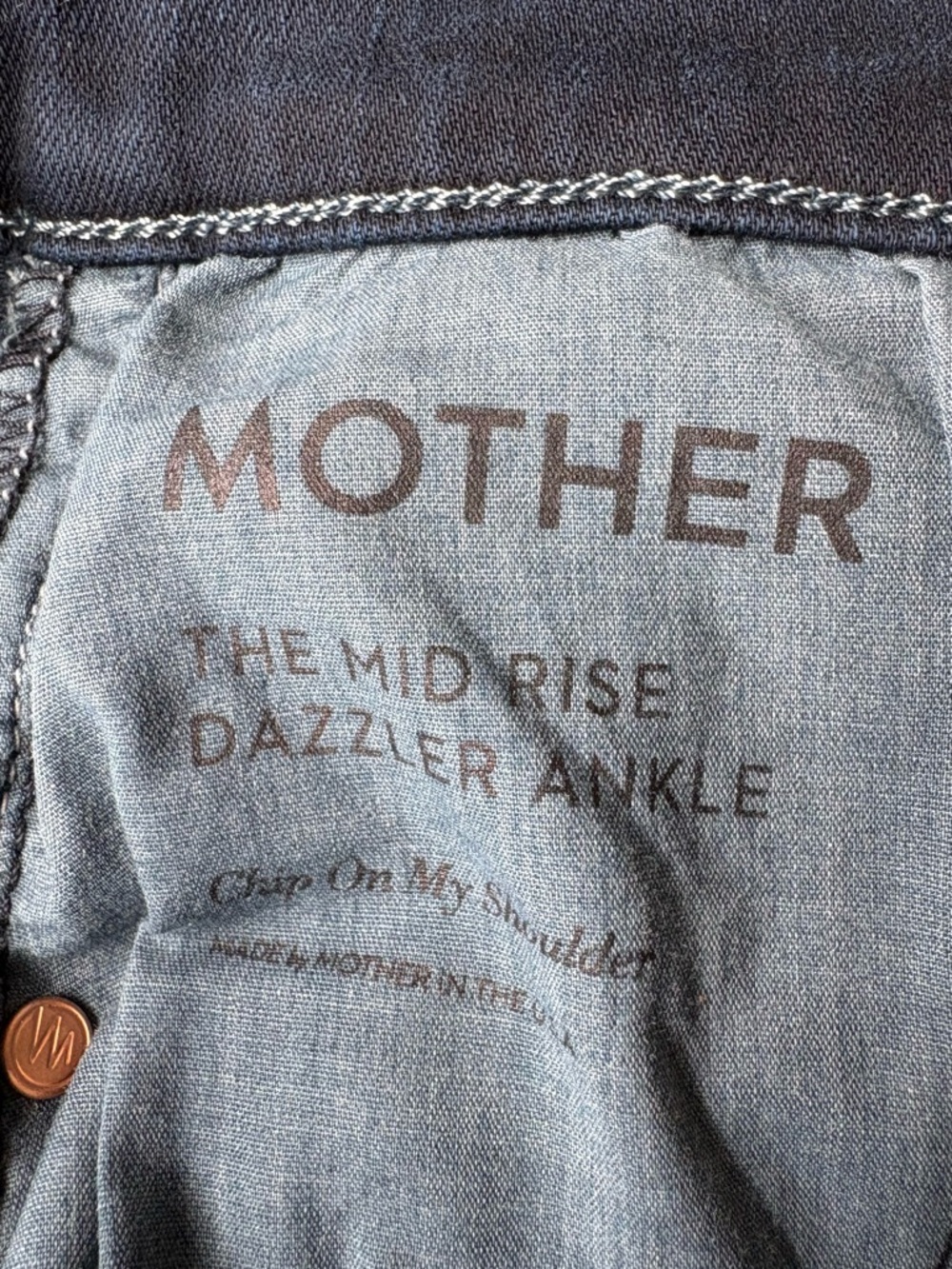 Mother Jeans The Mid Rise Dazzler Ankle Size 30 Chip On My Shoulder NWT - Picture 7 of 9